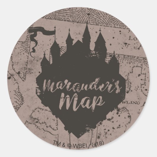 Harry Potter | HOGWARTS™ Kasteel Marauder's Map Ronde Sticker (Voorkant)