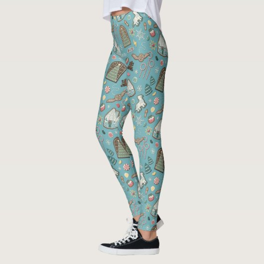 HARRY POTTER™ HOGWARTS™ Kerst Koekjes Patroon Leggings (Links)