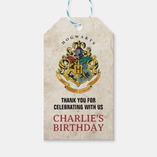 Harry Potter | Hogwarts Verjaardag Bedankt Favor Cadeaulabel (Voorkant)
