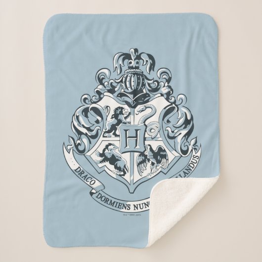 Harry Potter | Hogwarts Wapen - Blauw Sherpa Deken (Voorkant)