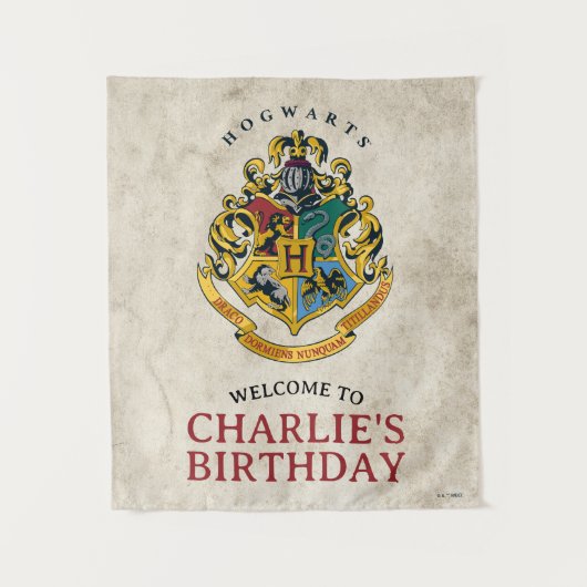 Harry Potter Hogwarts Wapen Geboortedag Wandkleed (Voorkant)