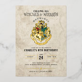 Harry Potter Hogwarts Wapen Verjaardag Folie Uitnodiging (Voorkant)