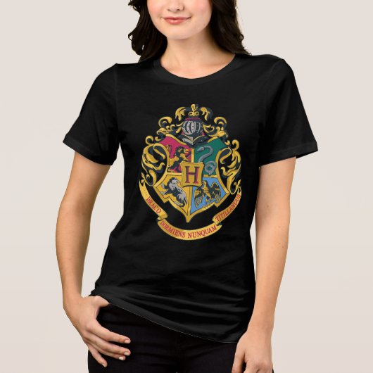 Harry Potter | Hogwarts Wapen - Volledige Kleur Tri-Blend Shirt (Voorkant)