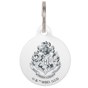 Harry Potter Hogwarts Wapen - Zwart en Wit Huisdierpenning