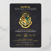 Harry Potter Hogwarts Wapenbord Verjaardag Folie Uitnodiging (Voorkant)