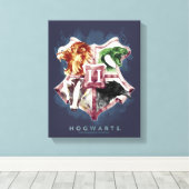 Harry Potter | HOGWARTS™ Wapenkleuren in Waterverf Canvas Afdruk (Insitu (Houten vloer))