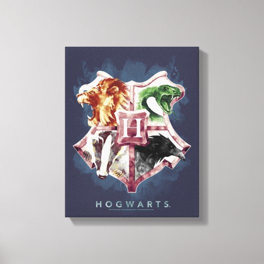 Harry Potter | HOGWARTS™ Wapenkleuren in Waterverf Canvas Afdruk (Voorkant)