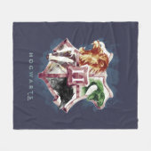 Harry Potter | HOGWARTS™ Wapenschild in Waterverf Fleece Deken (Voorkant (Horizontaal))