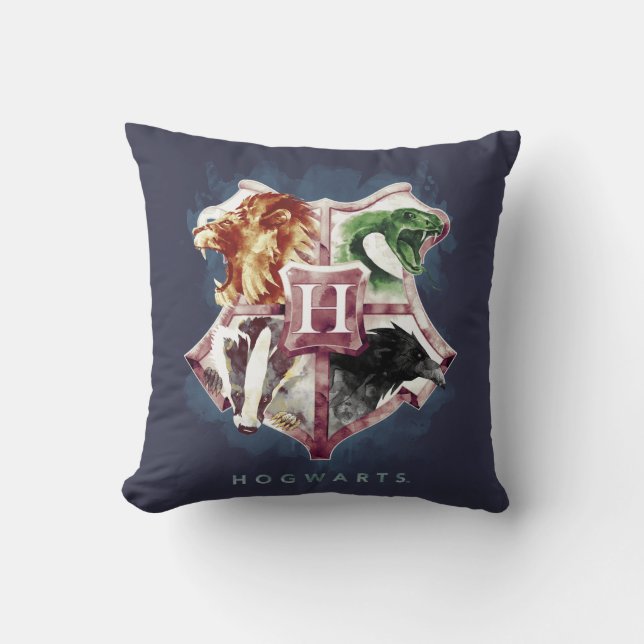 Harry Potter | HOGWARTS™ Wapenschild in Waterverf Kussen (Voorkant)