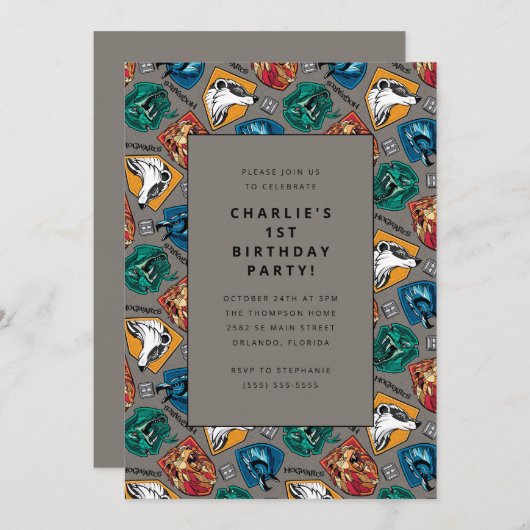 Harry Potter House Patroon Verjaardag Kaart (Voorkant / Achterkant)