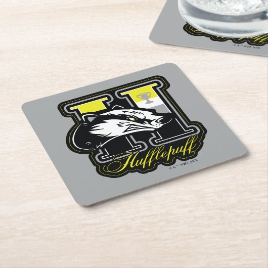 HARRY POTTER™ | HUFFLEPUFF™ Athletic Badge Kartonnen Onderzetters (Schuin)