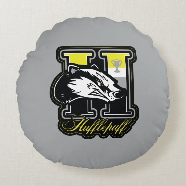 HARRY POTTER™ | HUFFLEPUFF™ Athletic Badge Rond Kussen (Voorkant)