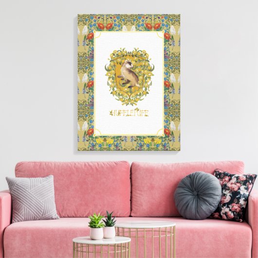 HARRY POTTER™ | HUFFLEPUFF™ Crest Canvas Afdruk (Insitu (Woonkamer))