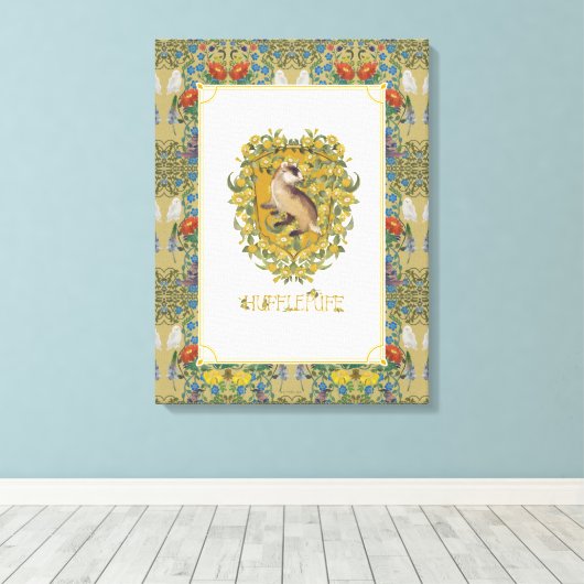 HARRY POTTER™ | HUFFLEPUFF™ Crest Canvas Afdruk (Insitu (Houten vloer))