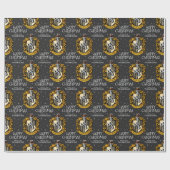 Harry Potter | Hufflepuff Crest - Fijne Kerstmis Cadeaupapier (Vlak)