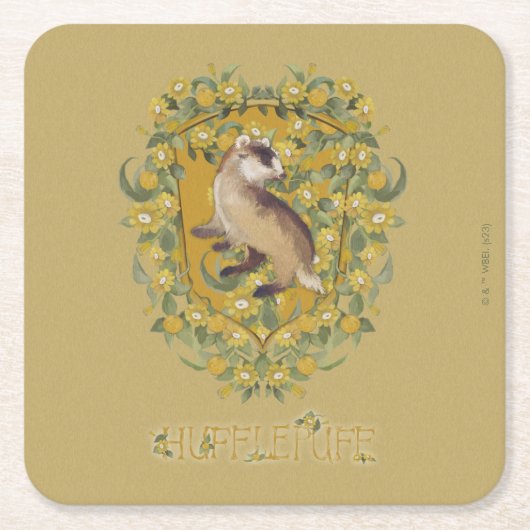 HARRY POTTER™ | HUFFLEPUFF™ Crest Kartonnen Onderzetters (Voorkant)