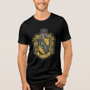 Harry Potter   Hufflepuff Crest Lapel Tri-Blend Shirt