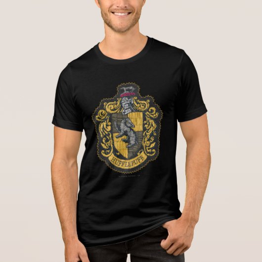 Harry Potter | Hufflepuff Crest Lapel Tri-Blend Shirt (Voorkant)