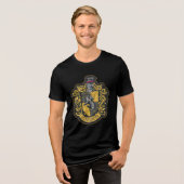 Harry Potter | Hufflepuff Crest Lapel Tri-Blend Shirt (Voorkant volledig)