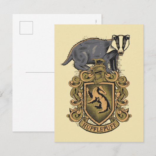 Harry Potter| Hufflepuff Crest met Badger Briefkaart (Voorkant / Achterkant)