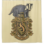 Harry Potter | Hufflepuff Crest met Badger Douchegordijn (Voorkant)