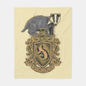 Harry Potter | Hufflepuff Crest met Badger Fleece Deken (Voorkant)