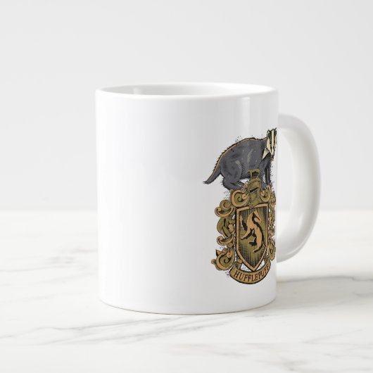 Harry Potter | Hufflepuff Crest met Badger Grote Koffiekop (Voorkant rechts)