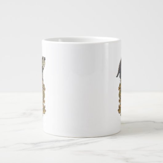 Harry Potter | Hufflepuff Crest met Badger Grote Koffiekop (Voorkant)