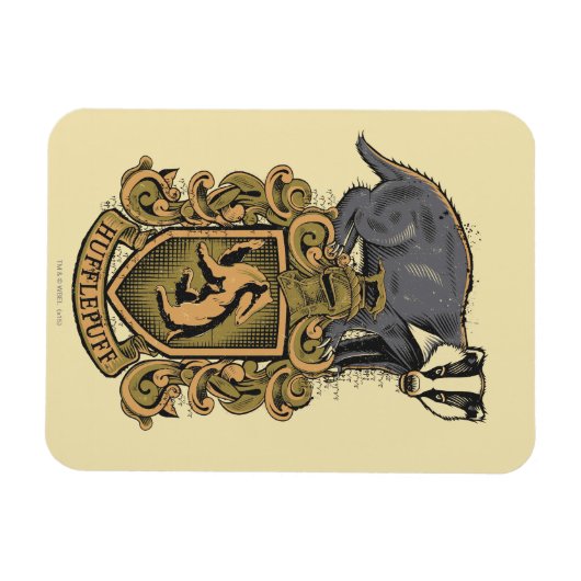 Harry Potter | Hufflepuff Crest met Badger Magneet (Horizontaal)