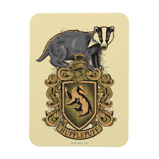 Harry Potter | Hufflepuff Crest met Badger Magneet (Verticaal)