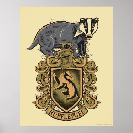 Harry Potter | Hufflepuff Crest met Badger Poster (Voorkant)