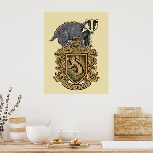 Harry Potter | Hufflepuff Crest met Badger Poster (Keuken)