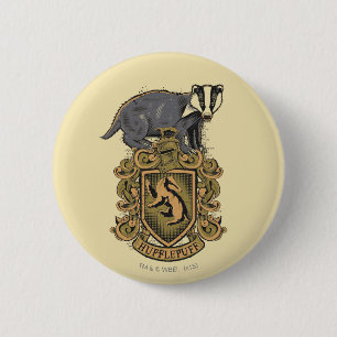 Harry Potter Hufflepuff Crest met Badger Ronde Button 5,7 Cm