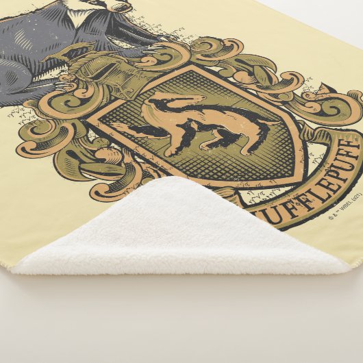 Harry Potter | Hufflepuff Crest met Badger Sherpa Deken (3/4)