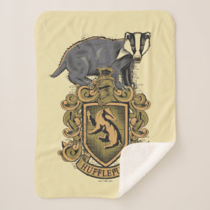 Harry Potter   Hufflepuff Crest met Badger Sherpa Deken