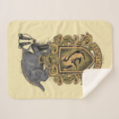 Harry Potter | Hufflepuff Crest met Badger Sherpa Deken (Voorkant (horizontaal))