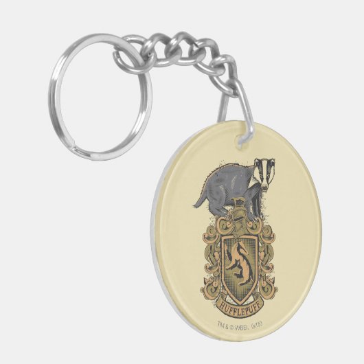 Harry Potter | Hufflepuff Crest met Badger Sleutelhanger (Voorkant Links)