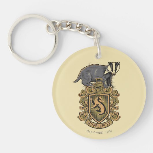 Harry Potter | Hufflepuff Crest met Badger Sleutelhanger (Voorkant)