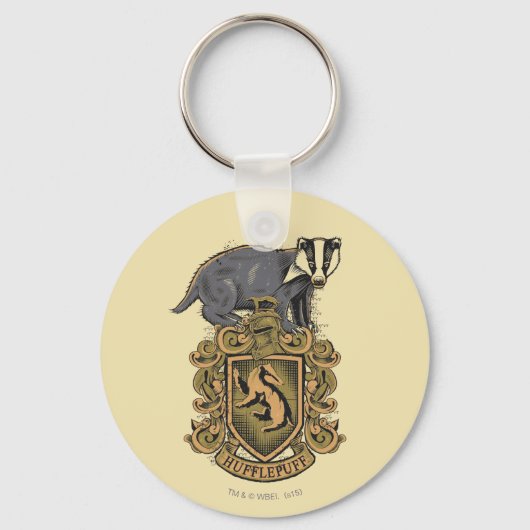 Harry Potter | Hufflepuff Crest met Badger Sleutelhanger (Voorkant)