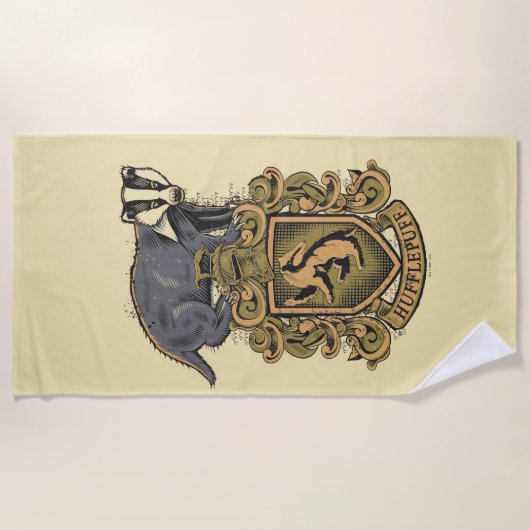 Harry Potter | Hufflepuff Crest met Badger Strandlaken (Voorkant)