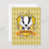Harry Potter| HUFFLEPUFF™ Crest opladen Briefkaart (Voorkant / Achterkant)