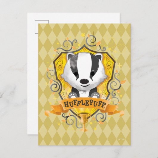 Harry Potter| HUFFLEPUFF™ Crest opladen Briefkaart (Voorkant / Achterkant)