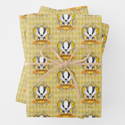 Harry Potter | HUFFLEPUFF™ Crest opladen Inpakpapier Vel (In situ)