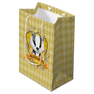 Harry Potter HUFFLEPUFF™ Crest opladen Medium Cadeauzakje