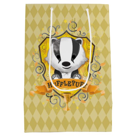 Harry Potter | HUFFLEPUFF™ Crest opladen Medium Cadeauzakje (Achterkant)