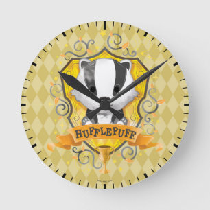 Harry Potter HUFFLEPUFF™ Crest opladen Ronde Klok