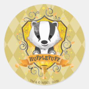 Harry Potter   HUFFLEPUFF™ Crest opladen Ronde Sticker