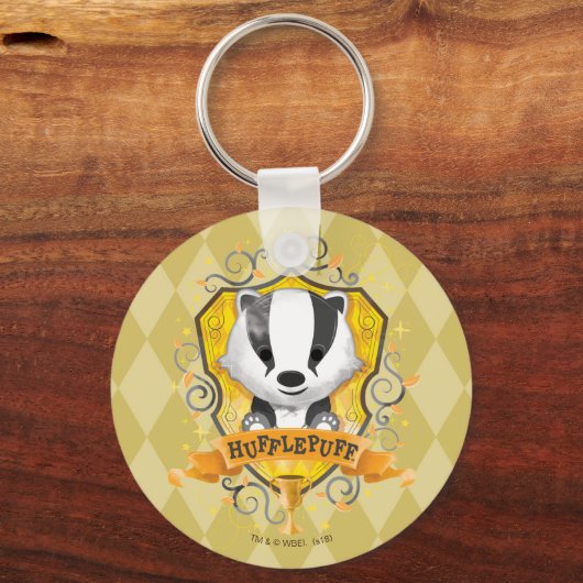 Harry Potter | HUFFLEPUFF™ Crest opladen Sleutelhanger (Voorkant)