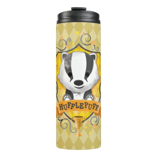 Harry Potter| HUFFLEPUFF™ Crest opladen Thermosbeker (Voorkant)