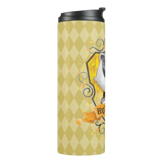 Harry Potter| HUFFLEPUFF™ Crest opladen Thermosbeker (Gedraaid links)